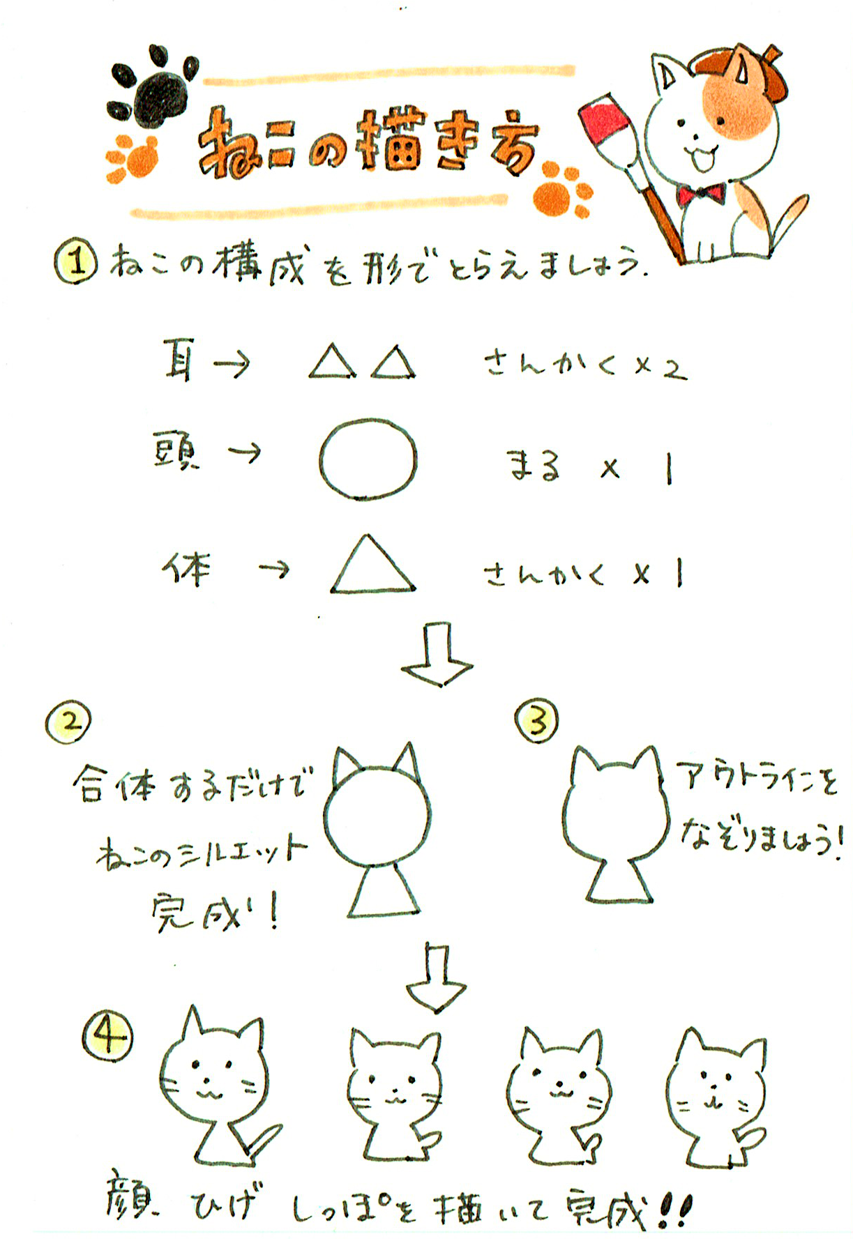 【第４回】簡単に描ける猫の描き方
